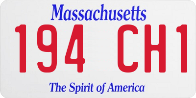 MA license plate 194CH1