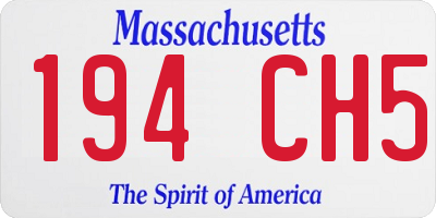 MA license plate 194CH5