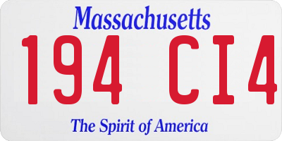 MA license plate 194CI4