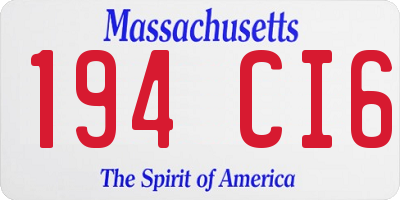 MA license plate 194CI6