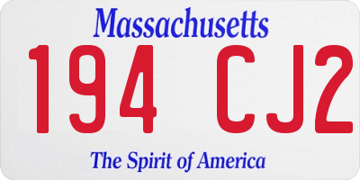 MA license plate 194CJ2
