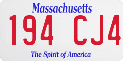 MA license plate 194CJ4