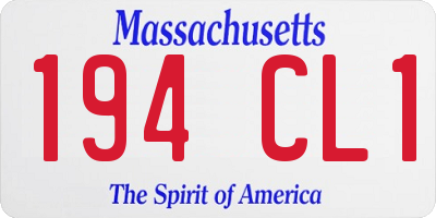 MA license plate 194CL1