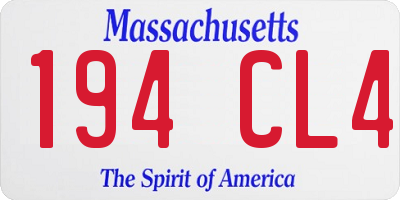 MA license plate 194CL4