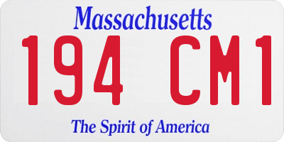 MA license plate 194CM1