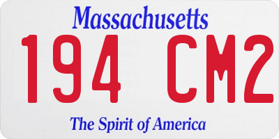 MA license plate 194CM2