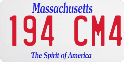 MA license plate 194CM4