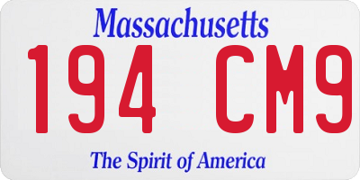 MA license plate 194CM9