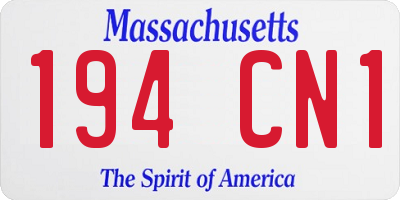 MA license plate 194CN1