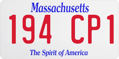 MA license plate 194CP1