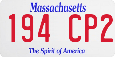 MA license plate 194CP2