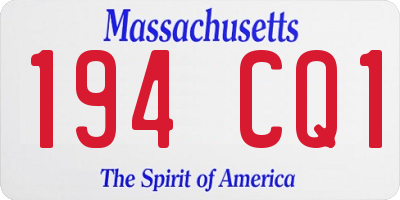MA license plate 194CQ1