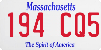 MA license plate 194CQ5