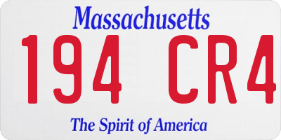 MA license plate 194CR4