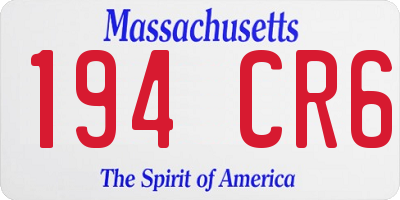 MA license plate 194CR6