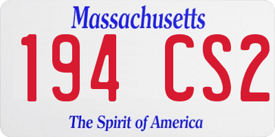 MA license plate 194CS2