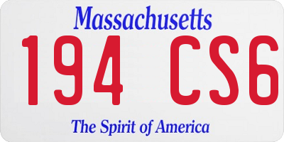 MA license plate 194CS6