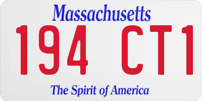 MA license plate 194CT1
