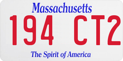 MA license plate 194CT2