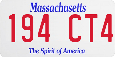 MA license plate 194CT4