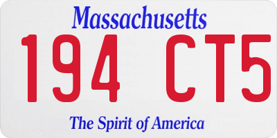 MA license plate 194CT5