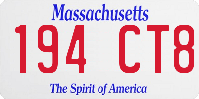 MA license plate 194CT8