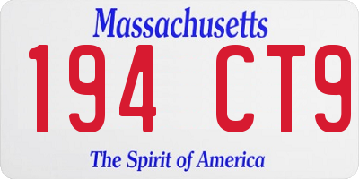 MA license plate 194CT9