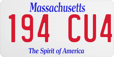 MA license plate 194CU4