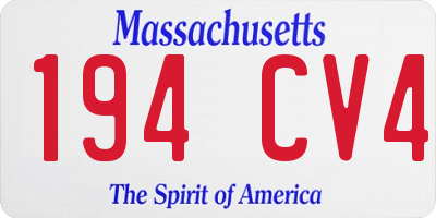 MA license plate 194CV4