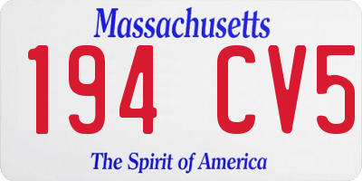 MA license plate 194CV5