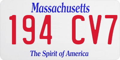 MA license plate 194CV7
