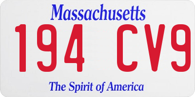 MA license plate 194CV9