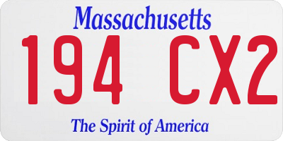 MA license plate 194CX2