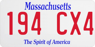 MA license plate 194CX4