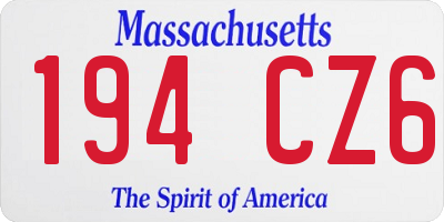 MA license plate 194CZ6