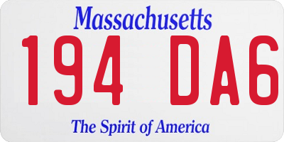 MA license plate 194DA6