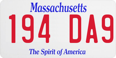 MA license plate 194DA9