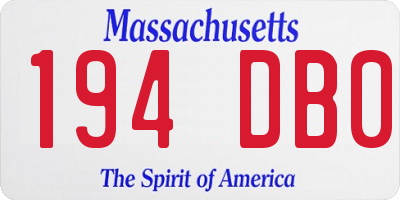 MA license plate 194DB0