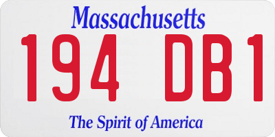 MA license plate 194DB1