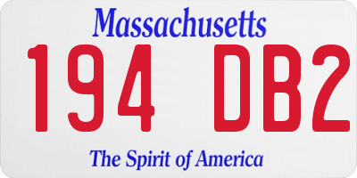 MA license plate 194DB2