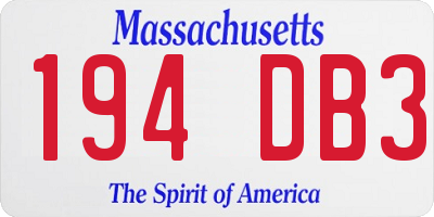MA license plate 194DB3