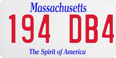 MA license plate 194DB4