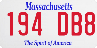 MA license plate 194DB8