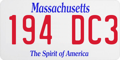 MA license plate 194DC3