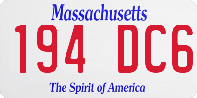 MA license plate 194DC6