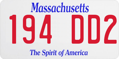 MA license plate 194DD2