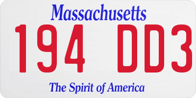 MA license plate 194DD3