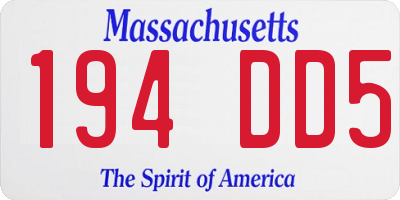 MA license plate 194DD5