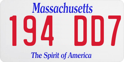 MA license plate 194DD7