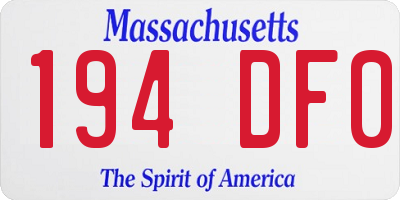 MA license plate 194DF0
